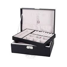 Caja de joyero organizador  de doble compartimiento